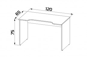 S01286 ВАРДИГ K3 стол компьютерный 120x65x75, белый/серый в Серове - serov.ok-mebel.com | фото 3