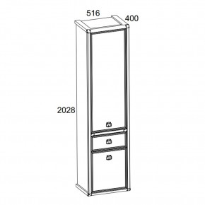 Шкаф 2D1S, MAGELLAN, цвет Сосна винтаж в Серове - serov.ok-mebel.com | фото 2