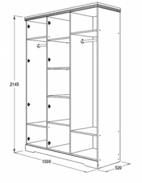 Шкаф 3-х дверный для одежды и белья Ольга-12 ЛДСП в Серове - serov.ok-mebel.com | фото 2