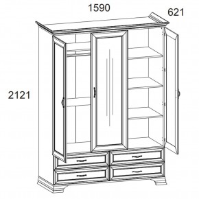 Шкаф 3D4S Z, TIFFANY, цвет вудлайн кремовый в Серове - serov.ok-mebel.com | фото 2