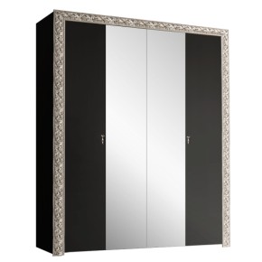 Шкаф 4-х дв. (с зеркалами)  Premium черная/серебро (ТФШ1/4(П) в Серове - serov.ok-mebel.com | фото