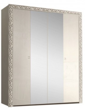 Шкаф 4-х дв. (с зеркалами) Premium слоновая кость/серебро (ТФШ1/4(П) в Серове - serov.ok-mebel.com | фото 1