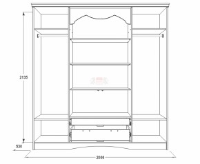 Шкаф 4-х дверный для одежды и белья Ольга-10 МДФ в Серове - serov.ok-mebel.com | фото 2