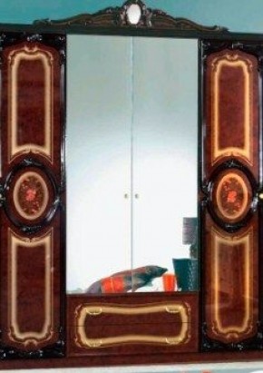 Шкаф 4-х дверный с зеркалами (01.144) Роза (могано) в Серове - serov.ok-mebel.com | фото