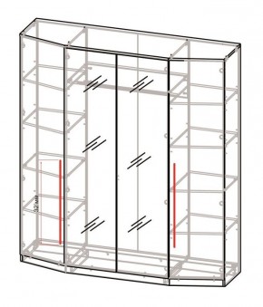 Шкаф 4-х дверный с зеркалом Шк63.1 МС Роксана (ЯШС) в Серове - serov.ok-mebel.com | фото