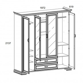 Шкаф 4D2S Z , MONAKO, цвет Сосна винтаж в Серове - serov.ok-mebel.com | фото