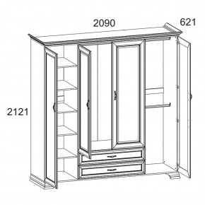 Шкаф 4D2S Z, TIFFANY, цвет вудлайн кремовый в Серове - serov.ok-mebel.com | фото