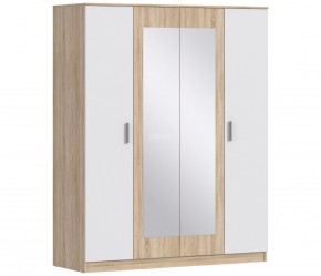 Шкаф 4х дверный с зеркалами Уют СБ-2750/1 (Дуб Сонома/Белый) в Серове - serov.ok-mebel.com | фото