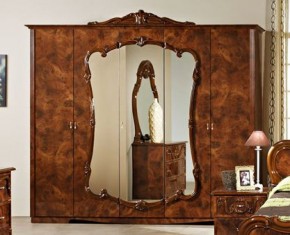 Шкаф 5-и дверный с зеркалами (20.145) Тициана (орех) в Серове - serov.ok-mebel.com | фото