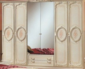 Шкаф 6-и дверный с зеркалами (01.146) Роза (беж) в Серове - serov.ok-mebel.com | фото