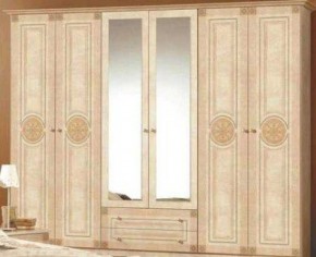 Шкаф 6-и дверный с зеркалами (02.146) Рома (беж) в Серове - serov.ok-mebel.com | фото