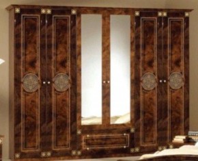 Шкаф 6-и дверный с зеркалами (02.146) Рома (орех) в Серове - serov.ok-mebel.com | фото
