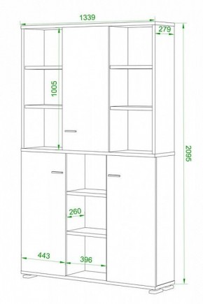 Шкаф книжный Домино нельсон ПУ-40-3 в Серове - serov.ok-mebel.com | фото 2