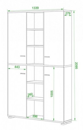 Шкаф книжный Домино ПУ-40-5 в Серове - serov.ok-mebel.com | фото 2