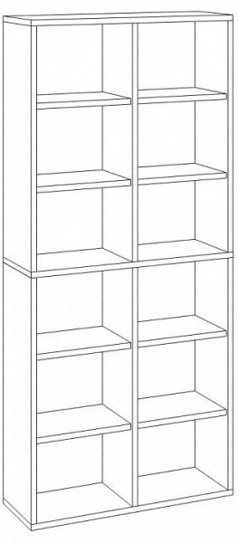 Шкаф книжный Домино СУ(ш2в2)+4ФГ в Серове - serov.ok-mebel.com | фото 2