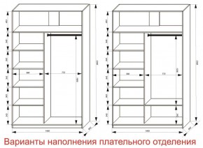 Шкаф-купе 1400 серии SOFT D6+D4+B2+PL2 (2 ящика+1штанга+1 полка) профиль «Капучино» в Серове - serov.ok-mebel.com | фото 8