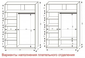 Шкаф-купе 1600 серии SOFT D6+D6+B2+PL3 (2 ящика+2штанги) профиль «Капучино» в Серове - serov.ok-mebel.com | фото 8