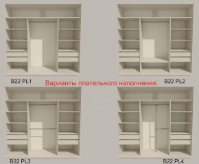 Шкаф-купе 2100 серии SOFT D2+D7+D3+B22+PL2 (по 2 ящика лев/прав+1штанга+1полка) профиль «Графит» в Серове - serov.ok-mebel.com | фото 6