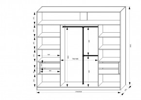 Шкаф-купе 2150 серии NEW CLASSIC K4+K4+K4+B22+PL4(по 2 ящика лев/прав+F обр.штанга) профиль «Капучино» в Серове - serov.ok-mebel.com | фото 3