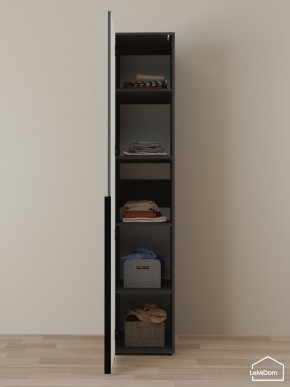 Шкаф Linnea MHR-1-2 2050х400х510 (Графит-М 11.1.25) в Серове - serov.ok-mebel.com | фото 4
