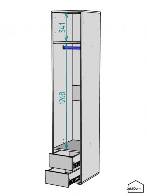 Шкаф Linnea MHR-1-3 2050х400х510 (ДВ-М 11.1.25) в Серове - serov.ok-mebel.com | фото 3