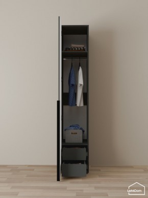 Шкаф Linnea MHR-1-3 2050х400х510 (Графит-М 11.1.25) в Серове - serov.ok-mebel.com | фото 3