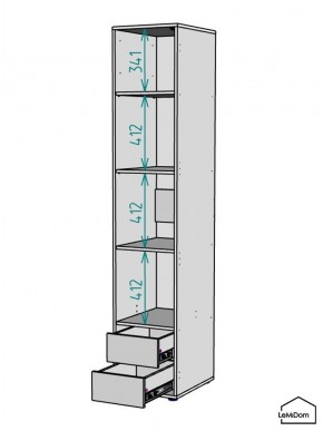 Шкаф Linnea MHR-1-4 2050х400х510 (ДВ-М 11.1.25) в Серове - serov.ok-mebel.com | фото 3