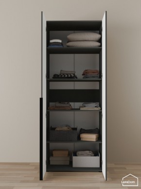 Шкаф Linnea MHR-2-2 2050х800х510 (Графит-М 11.1.25) в Серове - serov.ok-mebel.com | фото 4