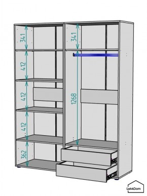 Шкаф Linnea MHR-4-2 2050х1600х510 (ДВ-М 11.1.25) в Серове - serov.ok-mebel.com | фото 3
