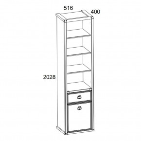 Шкаф открытый 1D1S, MAGELLAN, цвет Сосна винтаж в Серове - serov.ok-mebel.com | фото 2