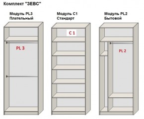 Шкаф распашной серия «ЗЕВС» (PL3/С1/PL2) в Серове - serov.ok-mebel.com | фото 2