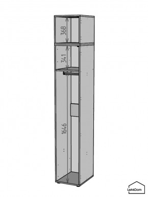 Шкаф с антресолью Linnea MHR-1A-1 2450х400х510 (ДВ-М 11.1.25) в Серове - serov.ok-mebel.com | фото 3