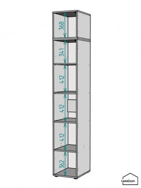 Шкаф с антресолью Linnea MHR-1A-2 2450х400х510 (Графит-М 11.1.25) в Серове - serov.ok-mebel.com | фото 3