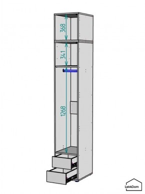 Шкаф с антресолью Linnea MHR-1A-3 2450х400х510 (Графит-М 11.1.25) в Серове - serov.ok-mebel.com | фото 3