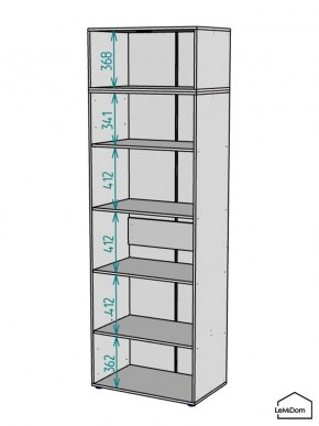 Шкаф с антресолью Linnea MHR-2A-2 2450х800х510 (Графит-М 11.1.25) в Серове - serov.ok-mebel.com | фото 3