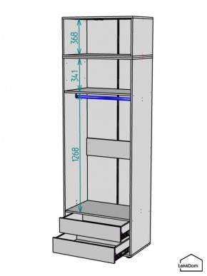 Шкаф с антресолью Linnea MHR-2A-3 2450х800х510 (ДВ-М 11.1.25) в Серове - serov.ok-mebel.com | фото 3