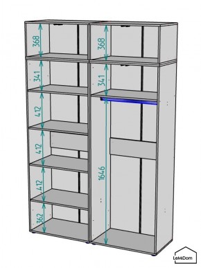 Шкаф с антресолью Linnea MHR-4A-1 2450х1600х510 (Графит-М 11.1.25) в Серове - serov.ok-mebel.com | фото 3