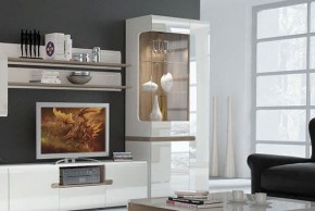 Шкаф с витриной 3D/TYP 01L, LINATE ,цвет белый/сонома трюфель в Серове - serov.ok-mebel.com | фото 6