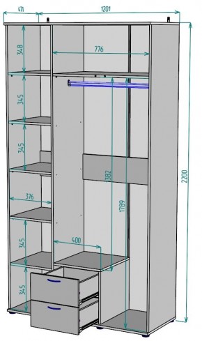 Шкаф с зеркалом Ольга H54_M в Серове - serov.ok-mebel.com | фото 2