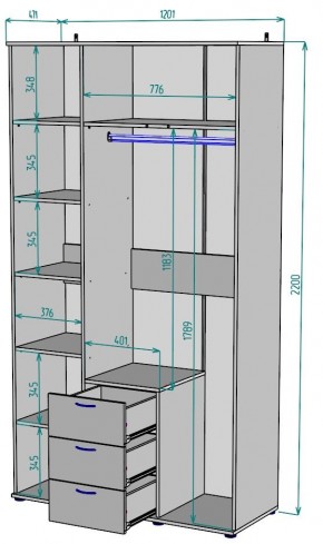 Шкаф с зеркалом Ольга H57_M в Серове - serov.ok-mebel.com | фото 2