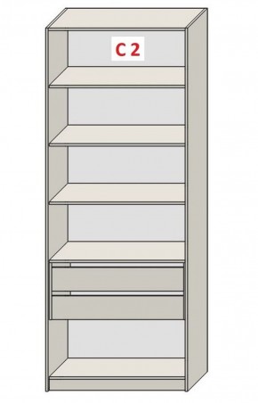 Шкаф СТАНДАРТ С1 без ящика серия "ГЕСТИЯ" (Бежевый песок/Дуб Небраска натуральный ) 800*520*2300 в Серове - serov.ok-mebel.com | фото 6