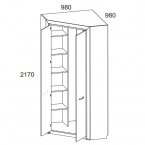 Шкаф угловой 2D, OLIVIA, цвет вудлайн крем/дуб анкона в Серове - serov.ok-mebel.com | фото 3