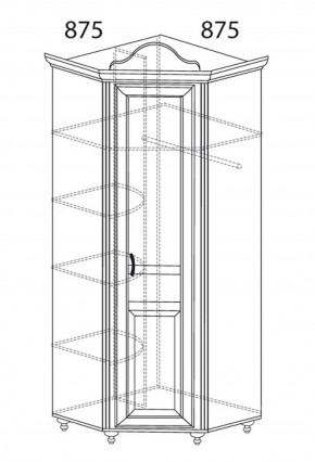 Шкаф угловой №562 "Алиса" (угол 875*875) в Серове - serov.ok-mebel.com | фото 2