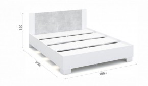 Спальня Аврора Кровать 160 со встроенным основанием под матрас Белый/Ателье светлый в Серове - serov.ok-mebel.com | фото