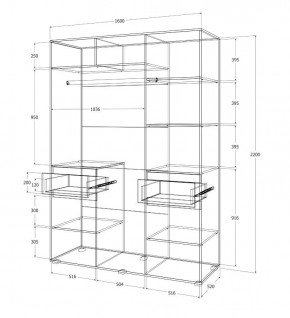 Спальный гарнитур Лиана (Дуб Крафт Белый/Графит) в Серове - serov.ok-mebel.com | фото 14