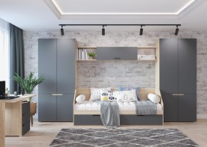 Стол 1200/3 ящика АНТАЛИЯ (Сонома/Графит софт) в Серове - serov.ok-mebel.com | фото 2