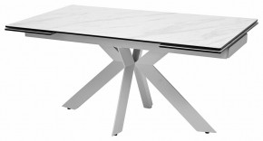 Стол BELLUNO 160 MARBLES KL-99 Белый мрамор матовый, итальянская керамика/ белый каркас, ®DISAUR в Серове - serov.ok-mebel.com | фото 2