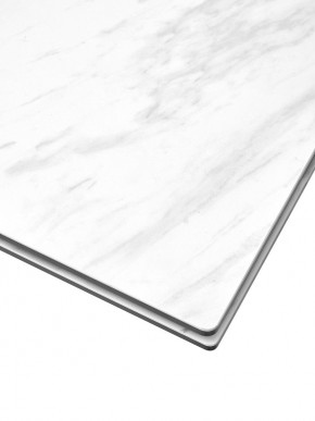 Стол BELLUNO 160 MARBLES KL-99 Белый мрамор матовый, итальянская керамика/ белый каркас, ®DISAUR в Серове - serov.ok-mebel.com | фото 4