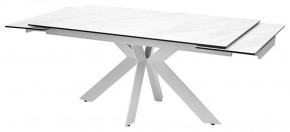 Стол BELLUNO 160 MARBLES KL-99 Белый мрамор матовый, итальянская керамика/ белый каркас, ®DISAUR в Серове - serov.ok-mebel.com | фото 5