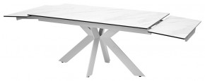Стол BELLUNO 160 MARBLES KL-99 Белый мрамор матовый, итальянская керамика/ белый каркас, ®DISAUR в Серове - serov.ok-mebel.com | фото 7